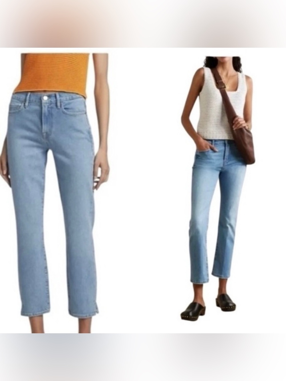 Frame Denim Caye Sand Le High  Waist  Straight Leg Cropped Ankle Jean SZ 28